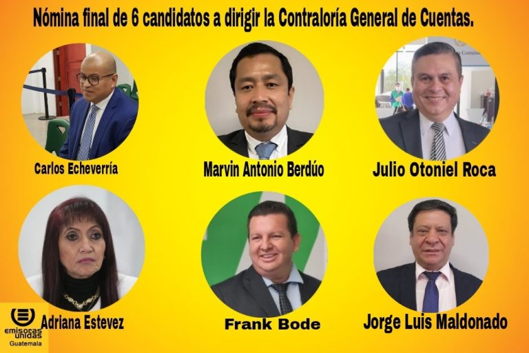 nómina final de candidatos a Contralor General