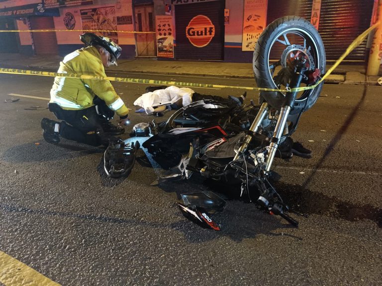 accidente de moto en calzada Aguilar Batres