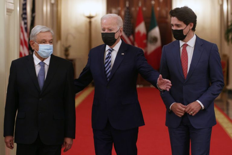 Andrés Manuel López Obrador, Joe Biden y Justin Trudeau