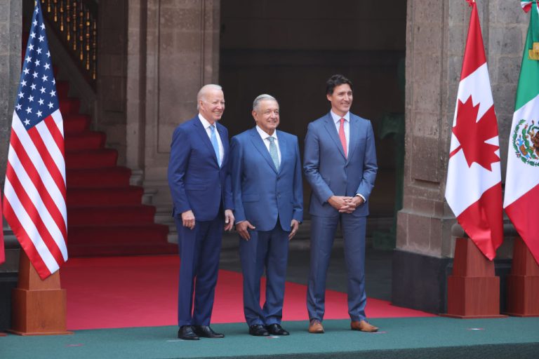 Joe Biden, Andrés Manuel López Obrador y Justin Trudeau