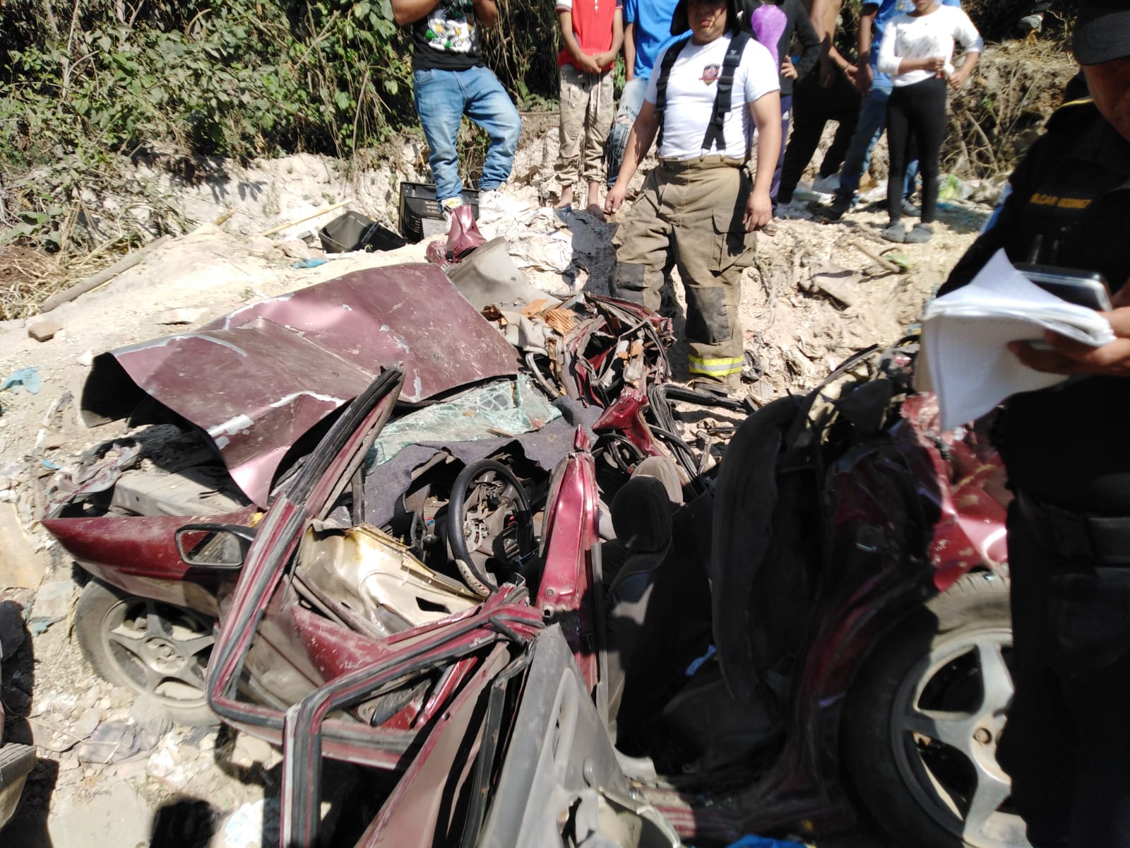 accidente en ruta a Ciudad Quetzal