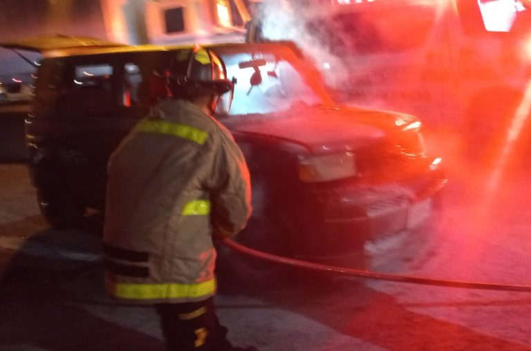 incendio de vehículo en ruta al Atlántico