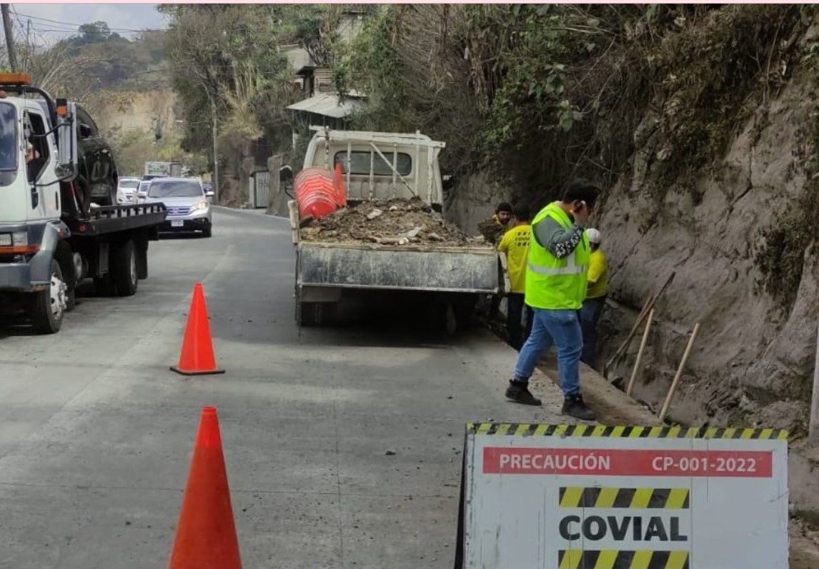 trabajos en ruta a Ciudad Quetzal