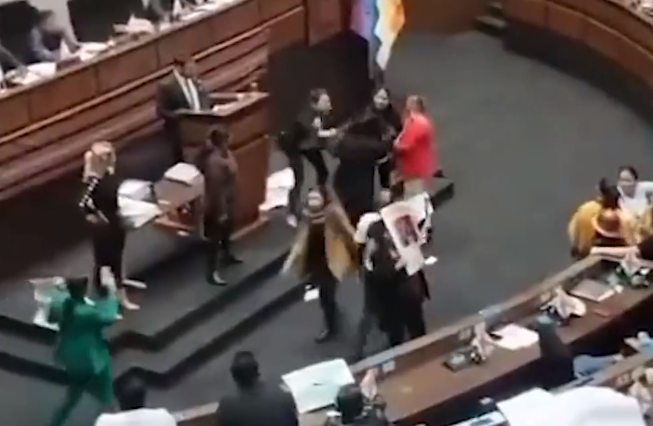 Diputadas se agarran a golpes en plena sesión parlamentaria en Bolivia