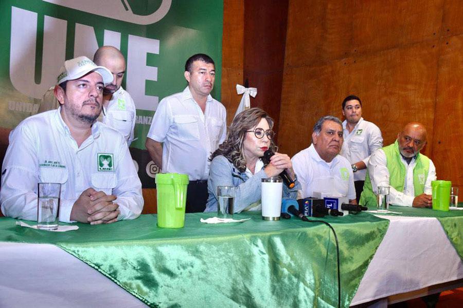 Sandra Torres, candidata presidencial del partido UNE