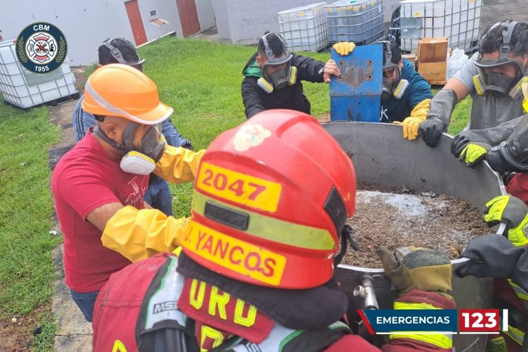 fuga de gas en bodega de Mixco