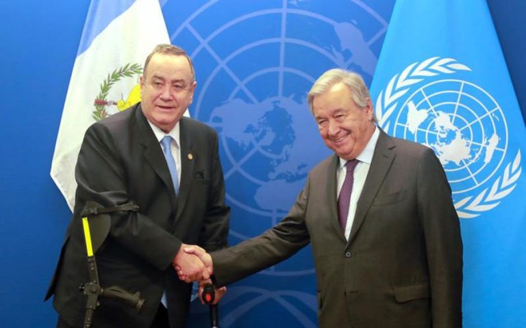 Alejandro Giammattei y Antonio Guterres