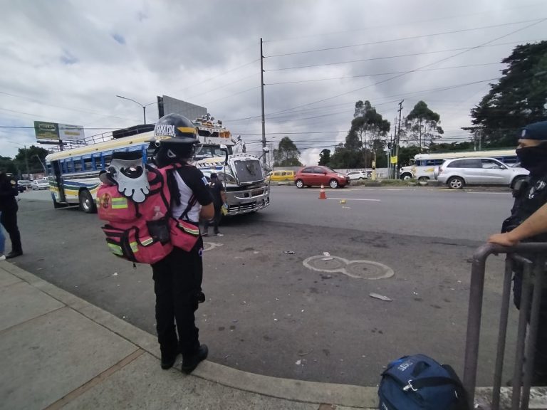 disparan contra piloto de bus en Santa Catarina Pinula