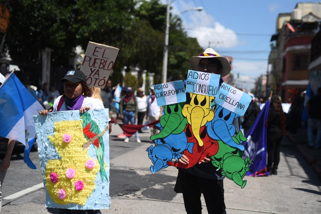 marcha de estudiantes de la Usac en la capital