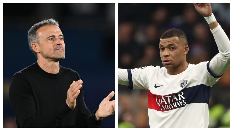 Luis Enrique y Kylian Mbappé