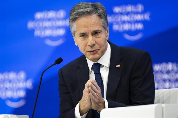 Antony Blinken, secretario de Estado de EE. UU., en el Foro Económico Mundial de Davos 2024