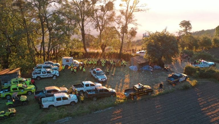 incendio en el volcán de Agua