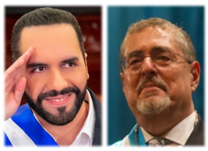 Nayib Bukele y Bernardo Arévalo