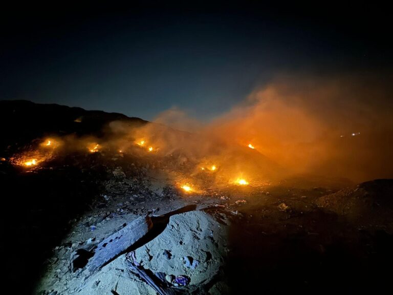 incendio en el vertedero de Amsa